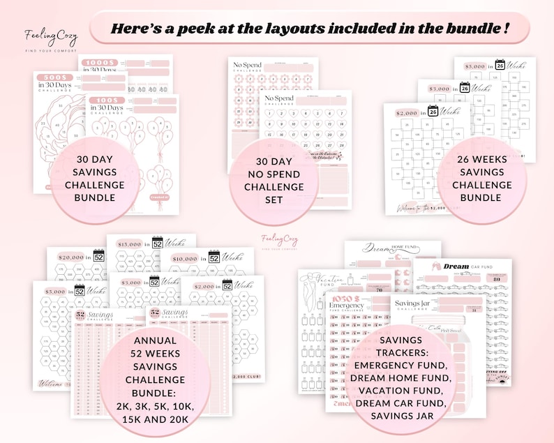 saving tracker, saving challenges, emergency fund, Saving Jar Template