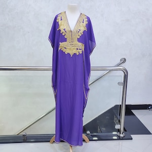 Moroccan Kaftan, Maxi Dress, Hippie Style, Moroccan Kaftan, Dress For Women, Cotton Soft, Gift For her, Abaya For Ramadan, Purple Caftan
