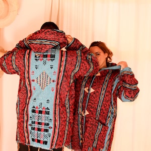 Berber Warm Jacket, Winter Jacket, Bohemian Style, Moroccan Jacket, Handmade Jacket, Vintage Hoodie, Soft Jacket, Cozy Djallaba,Cozy Jabador