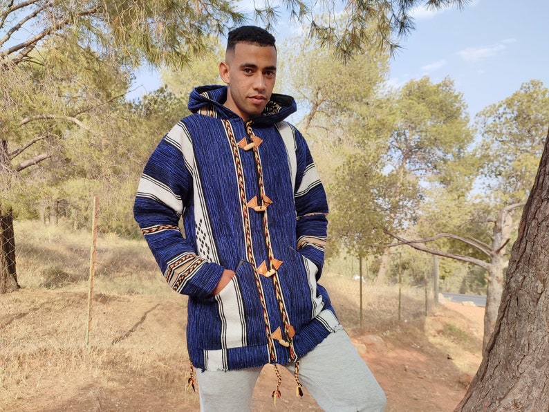 Berber Warm Jacket, Winter Jacket, Bohemian Style, Moroccan Jacket, Handmade Jacket, Vintage Hoodie, Soft Jacket, Cozy Djallaba,Cozy Jabador image 4