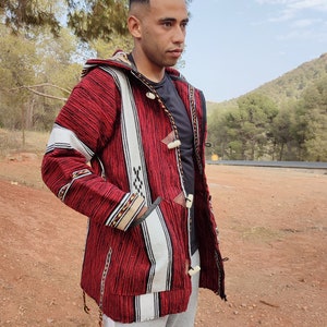 Berber Warm Jacket, Winter Jacket, Bohemian Style, Moroccan Jacket, Handmade Jacket, Vintage Hoodie, Soft Jacket, Cozy Djallaba,Cozy Jabador