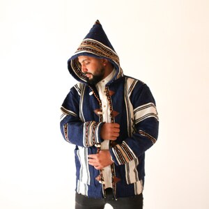Berber Warm Jacket, Winter Jacket, Bohemian Style, Moroccan Jacket, Handmade Jacket, Vintage Hoodie, Soft Jacket, Cozy Djallaba,Cozy Jabador image 3
