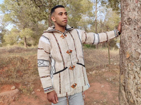 Berber Warm Jacket, Winter Jacket, Bohemian Style, Moroccan Jacket, Handmade Jacket, Vintage Hoodie, Soft Jacket, Cozy Djallaba,Cozy Jabador