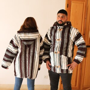 Berber Warm Jacket, Winter Jacket, Bohemian Style, Moroccan Jacket, Handmade Jacket, Vintage Hoodie, Soft Jacket, Cozy Djallaba,Cozy Jabador