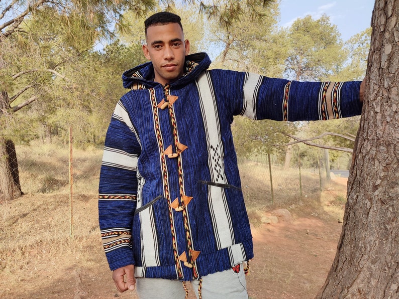 Berber Warm Jacket, Winter Jacket, Bohemian Style, Moroccan Jacket, Handmade Jacket, Vintage Hoodie, Soft Jacket, Cozy Djallaba,Cozy Jabador image 6