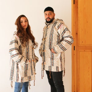 Berber Warm Jacket, Winter Jacket, Bohemian Style, Moroccan Jacket, Handmade Jacket, Vintage Hoodie, Soft Jacket, Cozy Djallaba,Cozy Jabador