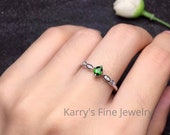 Natural Tsavorite Ring 925 Sterling Silver Tsavorite Oval cut ring Size 5x3 mm Oval Wedding Ring Valentine Gift For Her