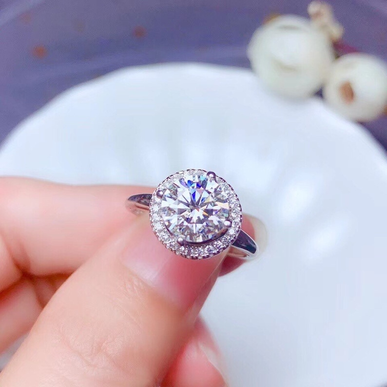 Moissanite Diamond Ring *925 Sterling Silver *Moissanite ring 1Ct2Ct3Ct Round Cut* D Grade *Wedding Ring *Gift For Her