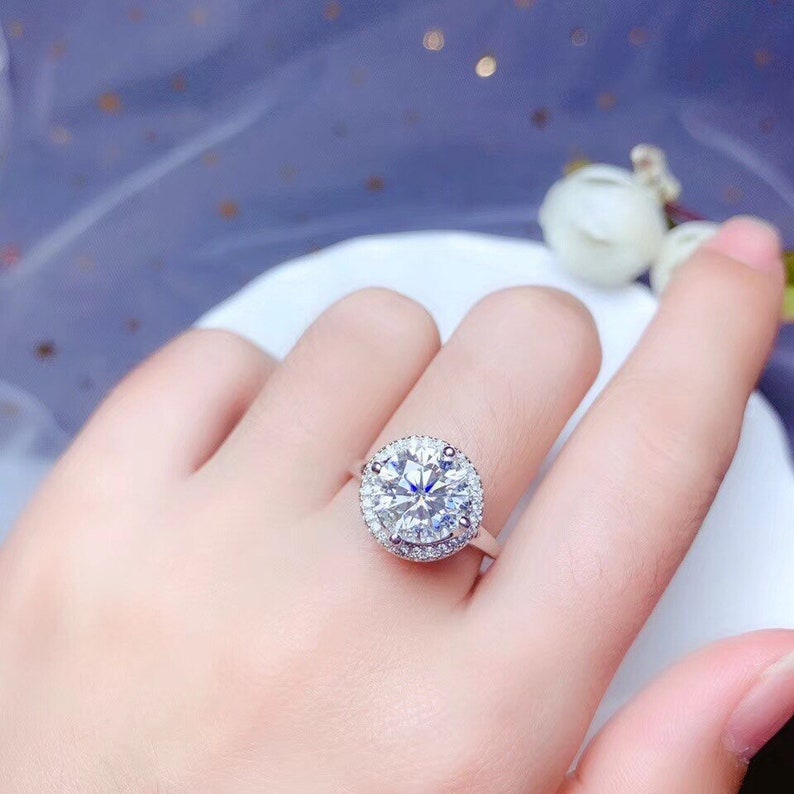 Moissanite Diamond Ring *925 Sterling Silver *Moissanite ring 1Ct2Ct3Ct Round Cut* D Grade *Wedding Ring *Gift For Her