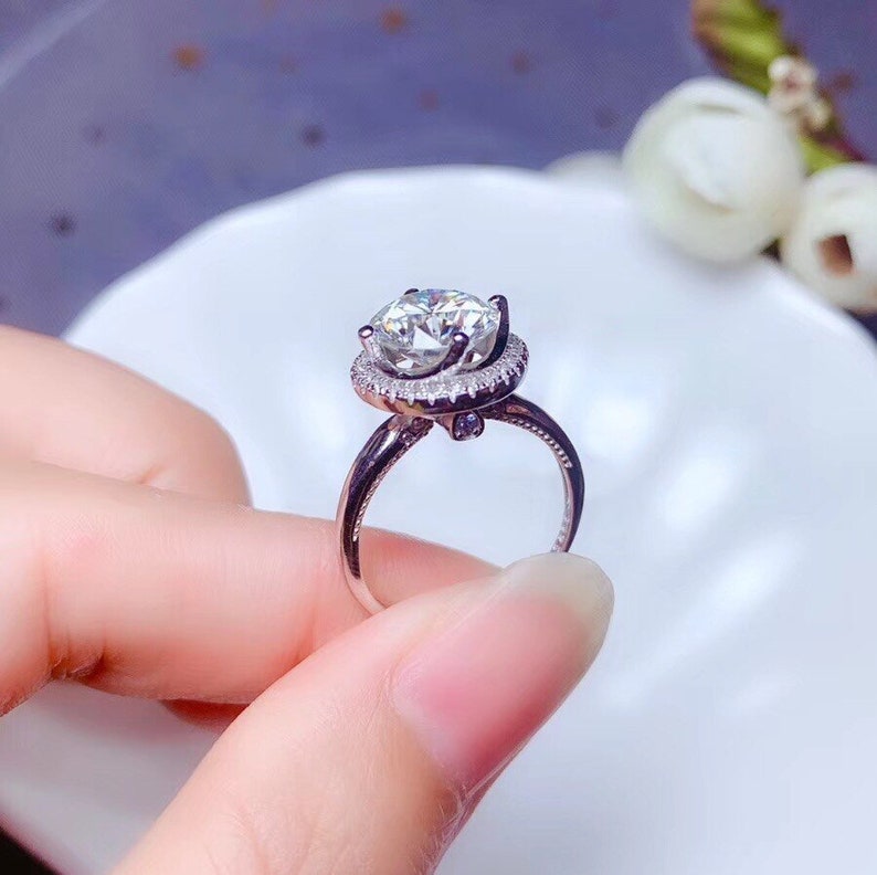 Moissanite Diamond Ring *925 Sterling Silver *Moissanite ring 1Ct2Ct3Ct Round Cut* D Grade *Wedding Ring *Gift For Her