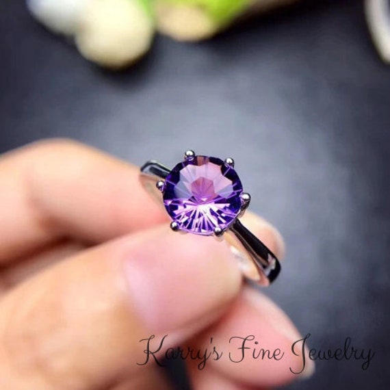 Etsy amethyst deals ring