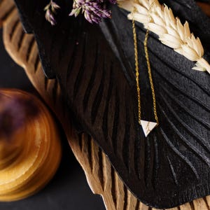 Kintsugi Tiny Triangle Necklace 14k Gold-filled