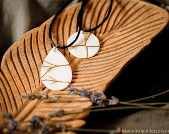 Kintsugi Mother-of-Pearl Necklace with Adjustable Cord | Pick Your Necklace, Gift for Women