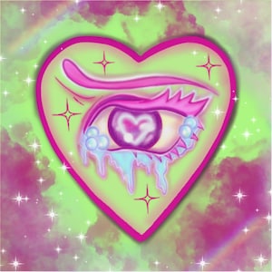 SADGIRL5000 pegatina HOLOGRAFICA decal PASTEL anime eye