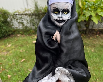 THE NUN porcelain horror doll 9” OOAK