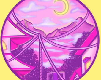 Pegatina de anime kawaii city - WEATHERPFOOF resistente al agua