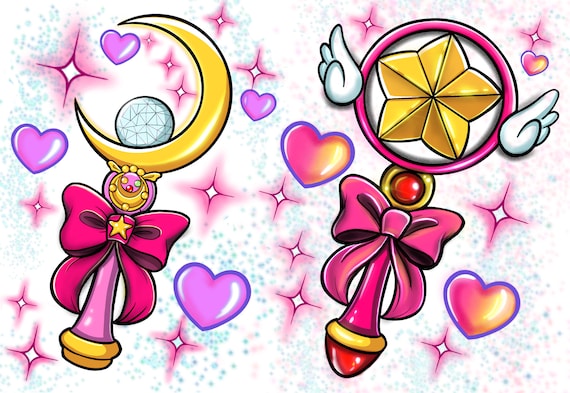 SAILOR MOON SAKURA Magical Girl Wands Digital Print - Etsy Canada