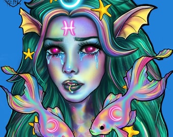 PISCIS ~ impresión digital - Chica del ZODIACO
