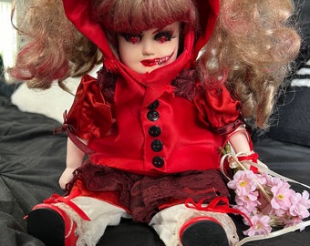 Muñeca de porcelana Caperucita Roja OOAK de 14”