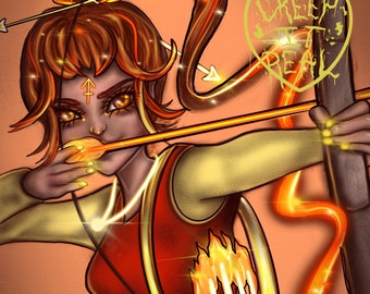 SAGITARIO ~ impresión digital - Chica del ZODIACO