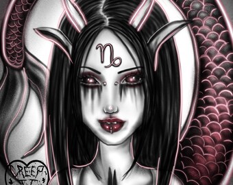 CAPRICORNIO ~ impresión digital - Chica del ZODIACO