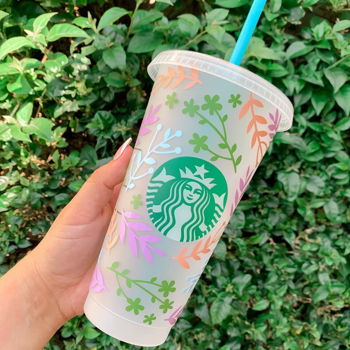 Floral Starbucks Cup Spring Starbucks Tumbler Pastel Etsy