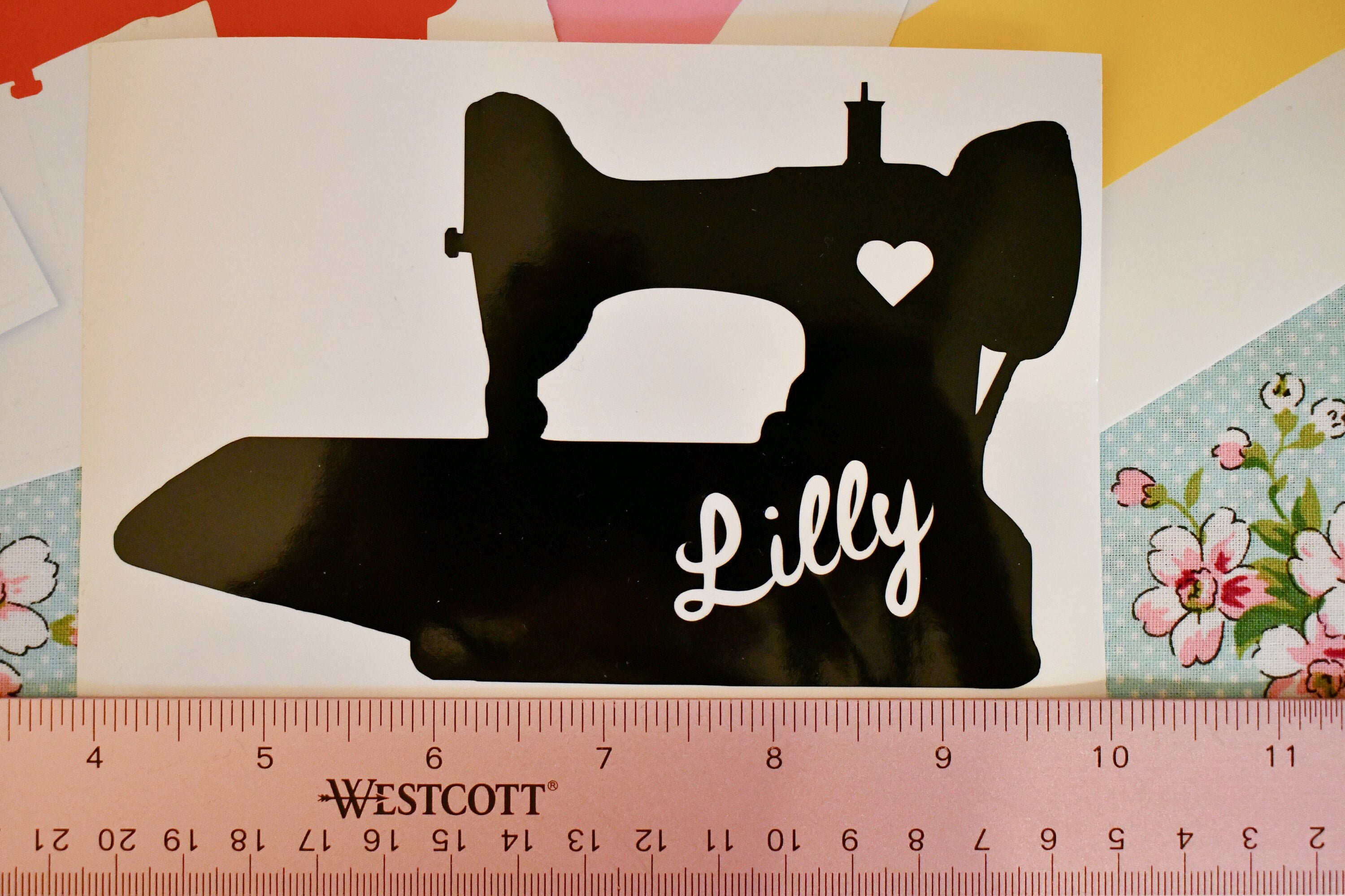 Sewing Machine Decal, Personalized Made to Order, Several Color Choices