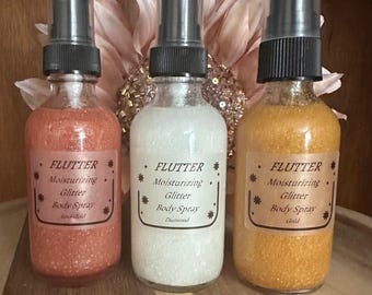Moisturizing Glitter Body Spray, Organic, Vegan, All-Natural Ingredients, Skin-Safe Glitter