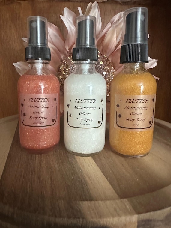 Moisturizing Glitter Body Spray, Organic, Vegan, All-Natural Ingredients, Skin-Safe Glitter