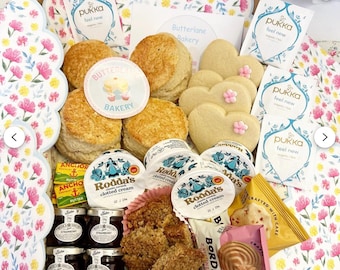 Cream Tea Hamper For 4, Fresh Scones, Roddas Clotted Cream, Gift Box, Mpthers Day