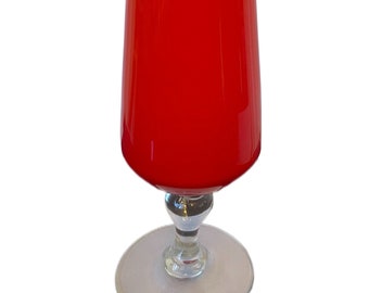 Jarrón alto Mid-Century de vidrio soplado en naranja Made in Italy