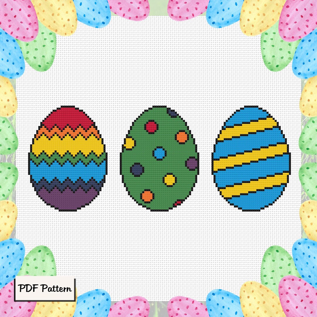 Easter Eggs Cross Stitch Pattern | PDF Instant Digital Download ...