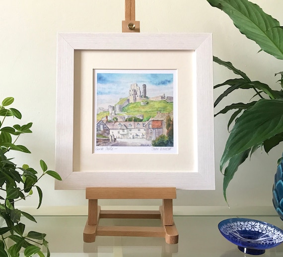 Corfe Castle. Dorset. Fine Art Print/Hand Signed/Mounted/Framed/Professionally printed on textured art paper using UV protected inks.