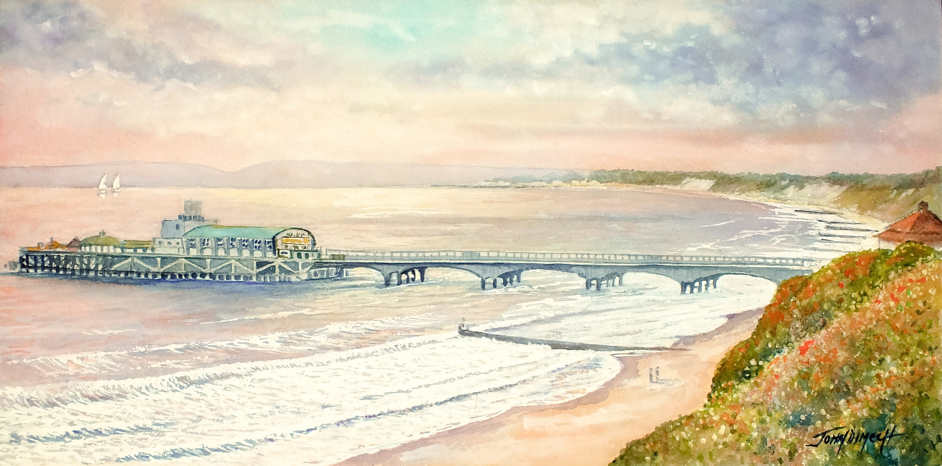 Bournemouth Pier, Dorset. Fine Art Print/ Hand Signed/mounted/framed