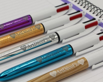 Stylo Bic 4 couleurs personnalisé rentrée scolaire cadeau école bureau -   France