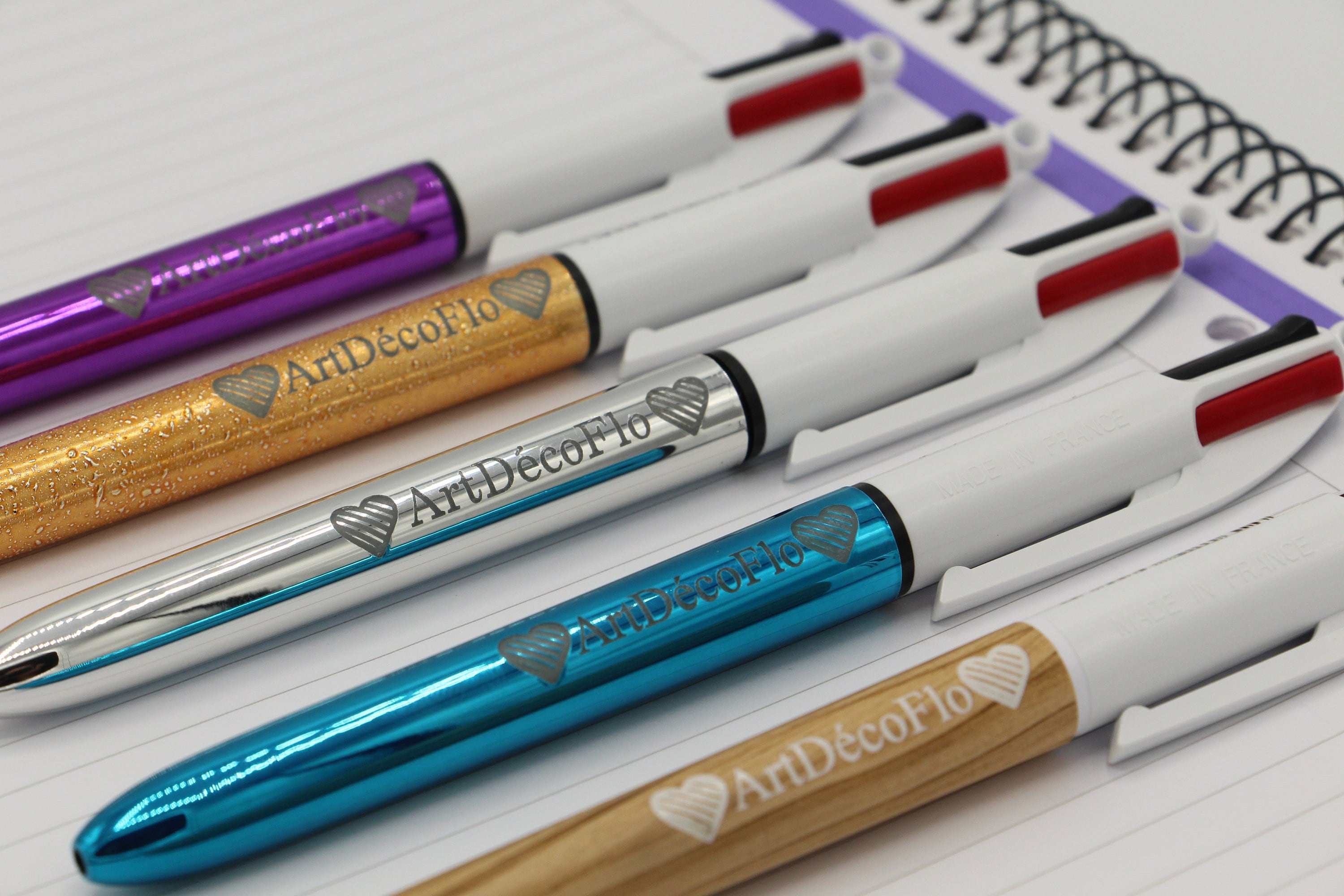 Stylo BIC 4 couleurs personnalisé WOOD STYLE