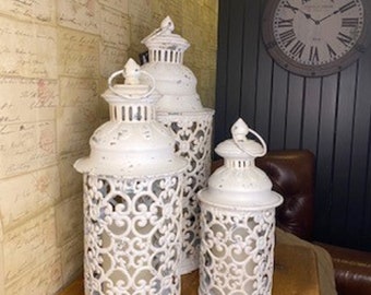 Nettuno Vintage Style Rustic Lanterns Set Of 3