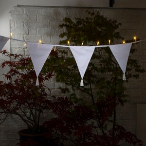 White Solar Bunting with Tassels