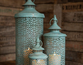 Angkor Vintage Style Rustic Lanterns Set Of 3