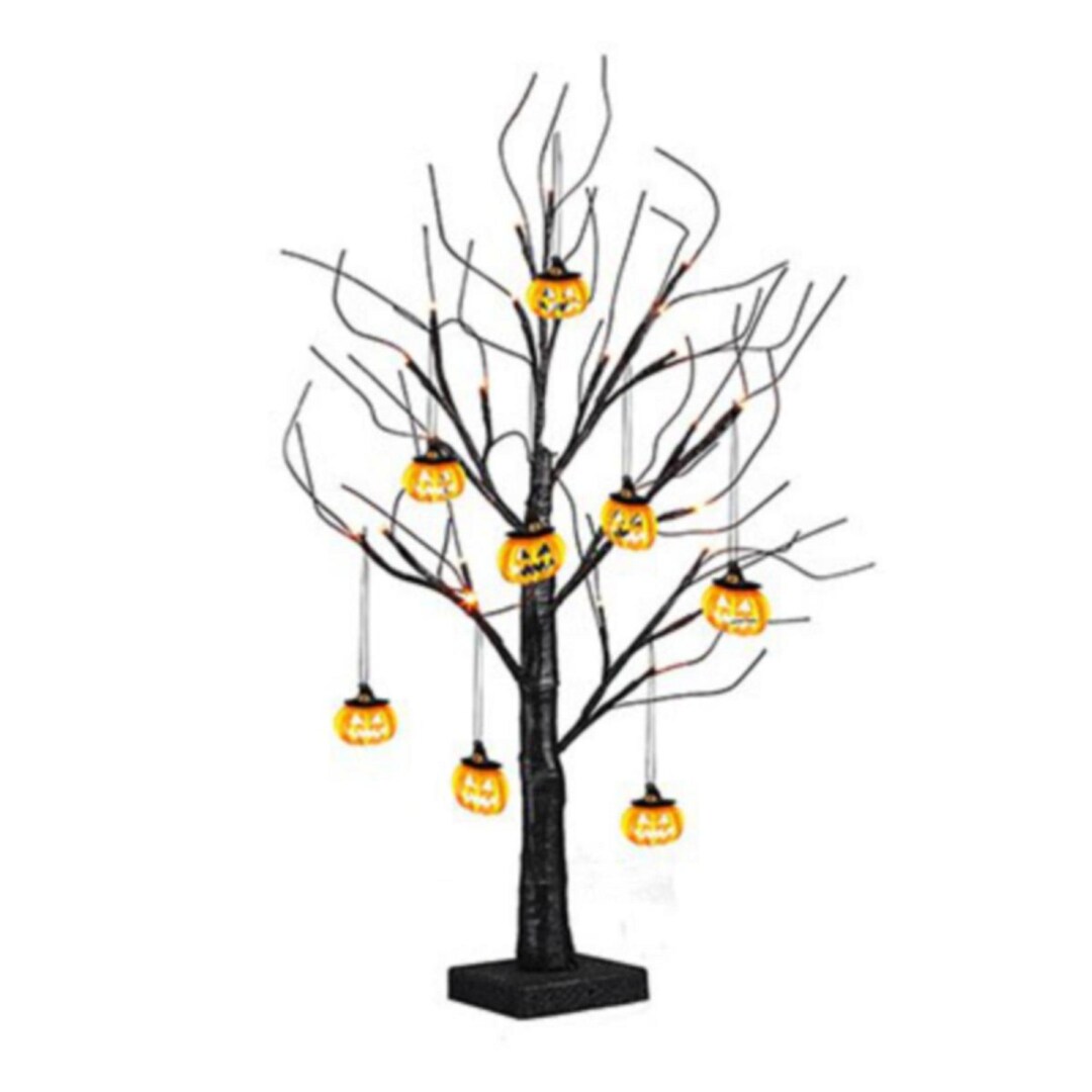 Halloween Lit Black Twig Tree With Pumpkins 60cm Etsy UK