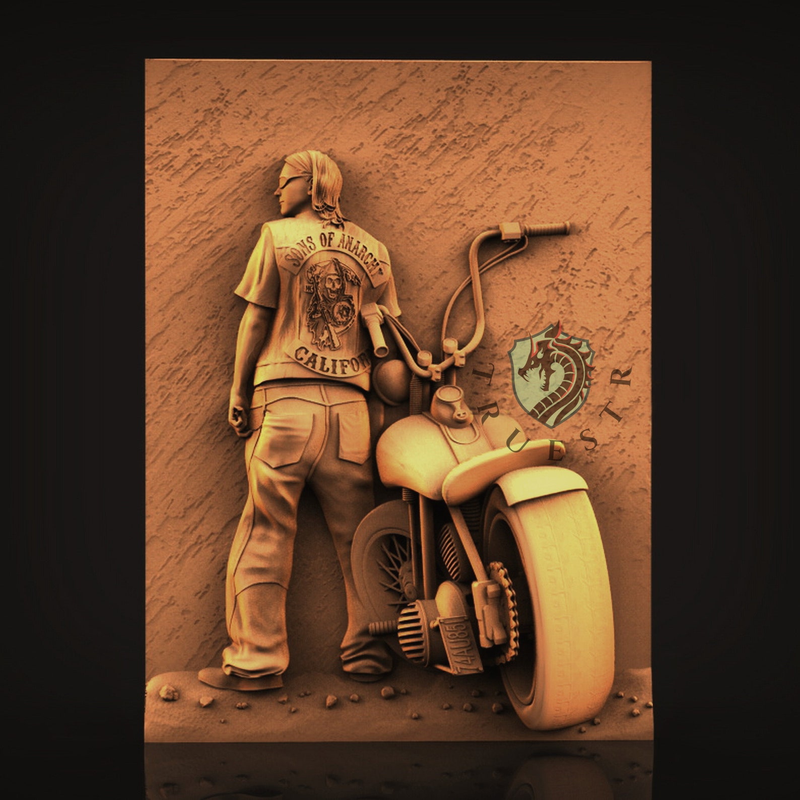 3D STL Models Harley Davidson biker for CNC Router Aspire Etsy
