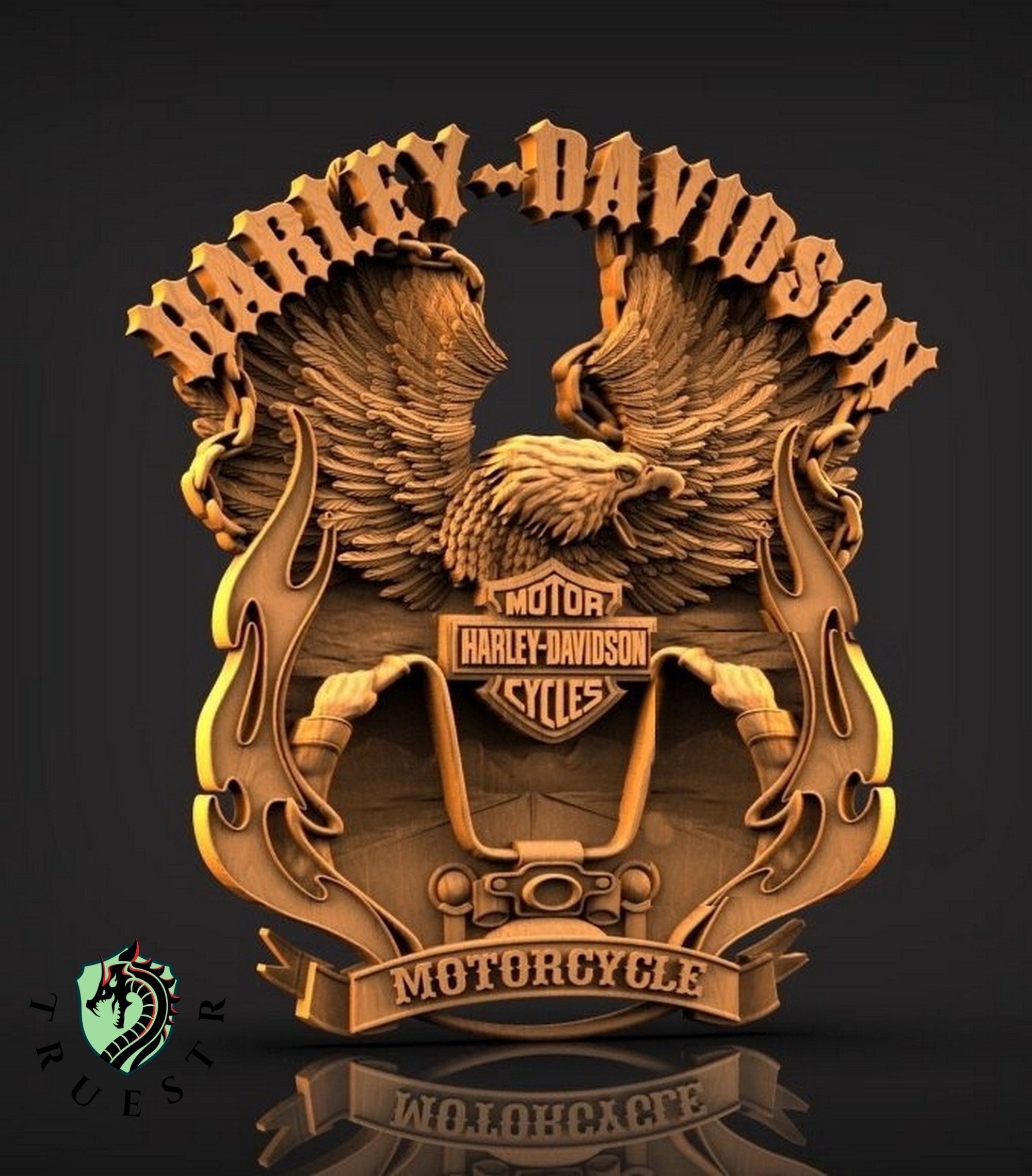 3d Stl Model For Cnc Router Harley Davidson Cross 3d vrogue.co