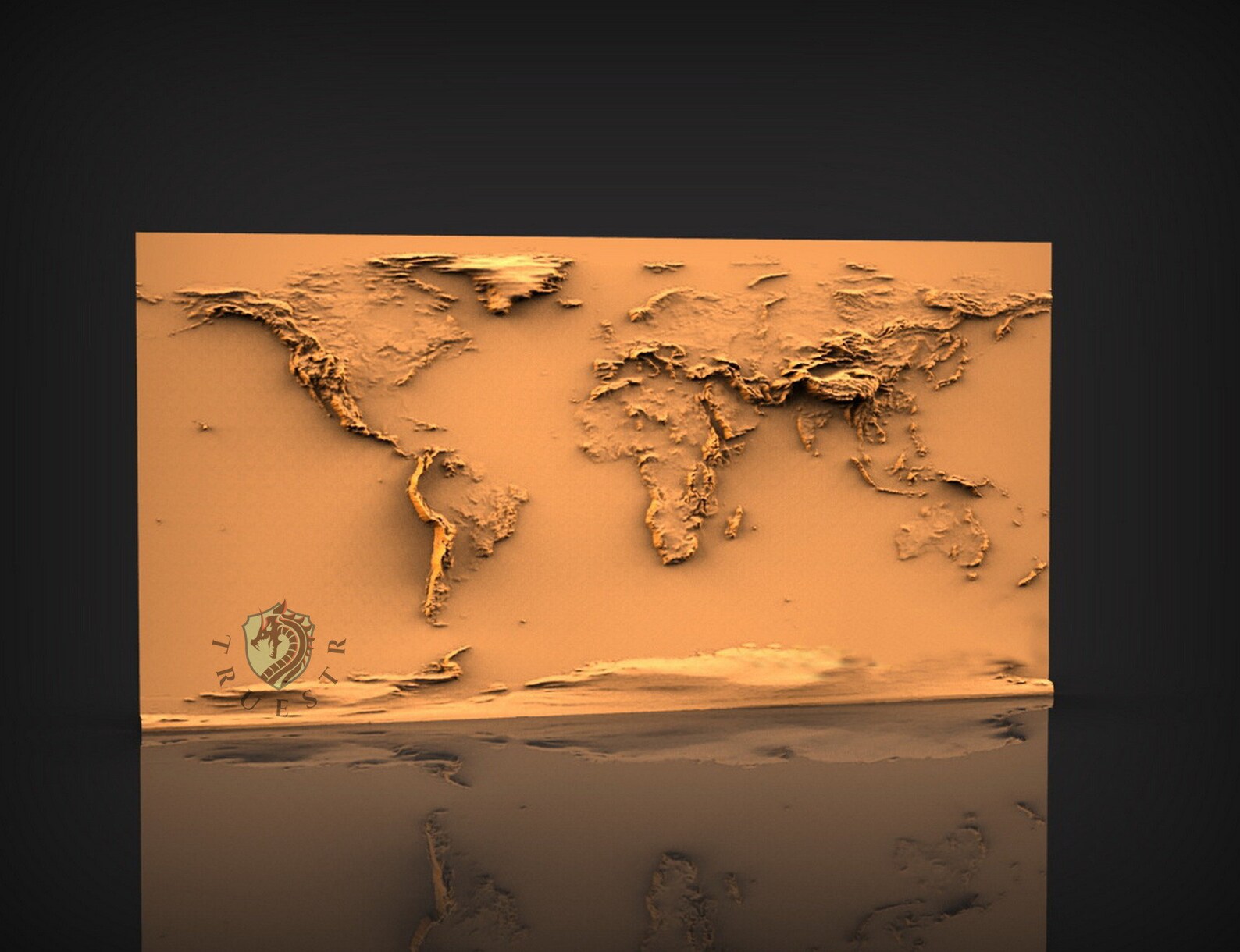 3D STL world map for CNC Router Aspire Artcam 3D Printer Etsy