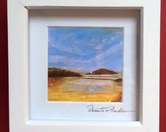 Burgh Island. Devon Beach Print. Framed signed print. Challaborough, Bigbury on Sea, from my original oil painting.