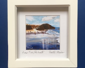 Framed signed print of Portreath, Cornwall,  from my original oil  painting, sea art print, seascape, Cornish coast