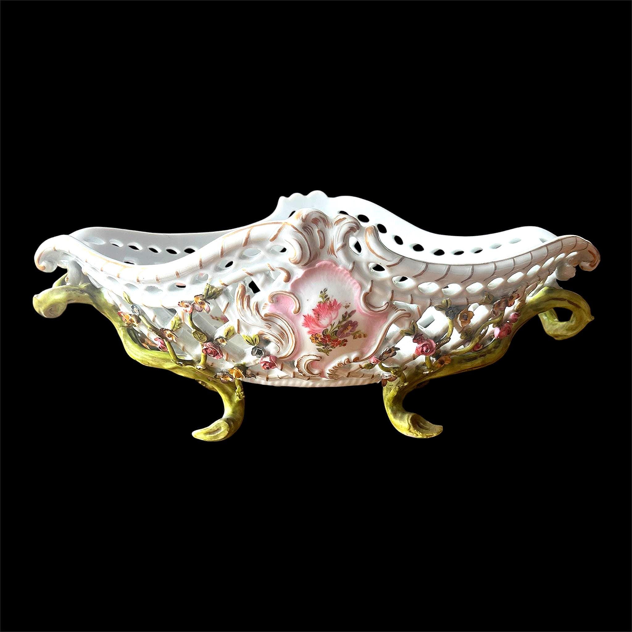 マイセン葡萄花柄バスケット マイセン葡萄花柄バスケット MEISSEN マイセン ポーセリンバスケット
