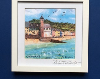 Cawsand, Framed, Signed Print.  From my Original Oil Painting.  Cornish seascape painting.