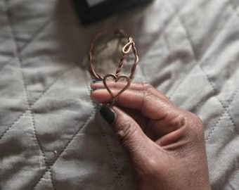 Copper Braided Heart Bracelet