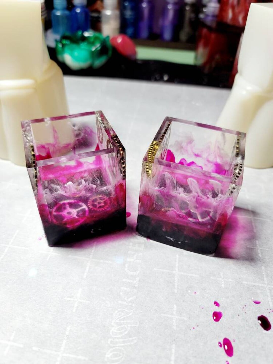 Translucent Resin Red Ruby/red Transparent Resin Container - Etsy
