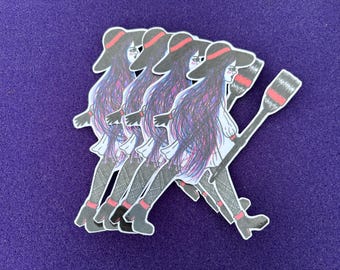 Pegatina de chica bruja